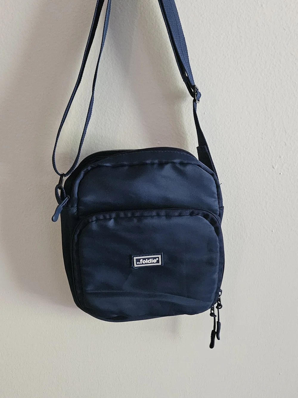 The Foldie Navy Messenger Crossbody Bag for Men. Travel, Vacation, Summer, Hike